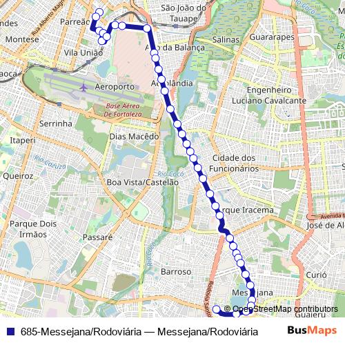 685-Messejana/Rodoviária bus Line Map