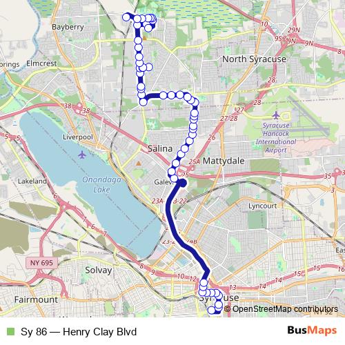 Sy 86 bus Line Map