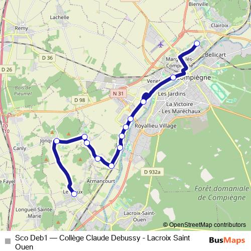 Sco Deb1 bus Line Map