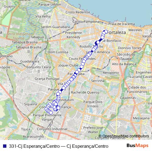 331-Cj Esperança/Centro bus Line Map