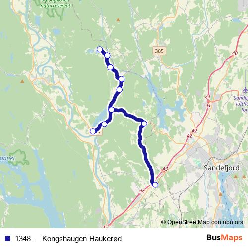1348 bus Line Map