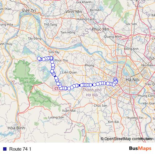 Route 74 1 bus Line Map