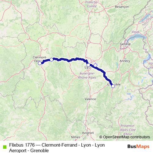 Flixbus 1776 bus Line Map