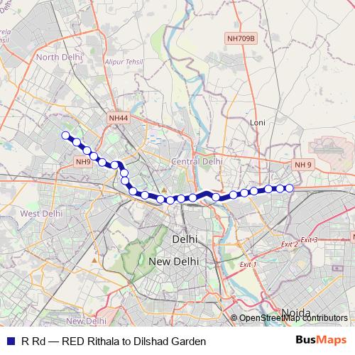 R Rd metro Line Map