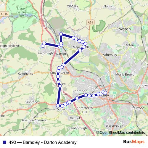 490 bus Line Map