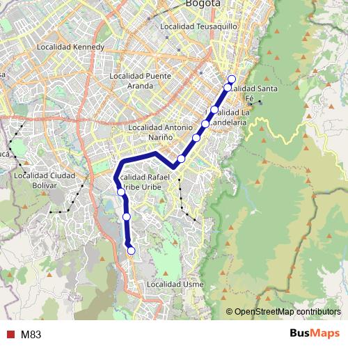 M83 bus Line Map