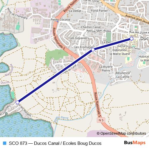SCO 873 bus Line Map