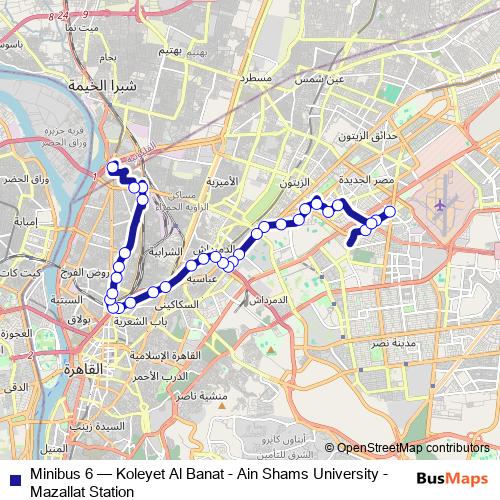 Minibus 6 bus Line Map