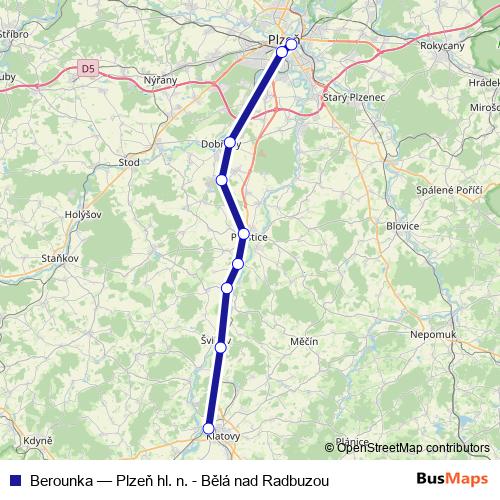 Berounka rail Line Map