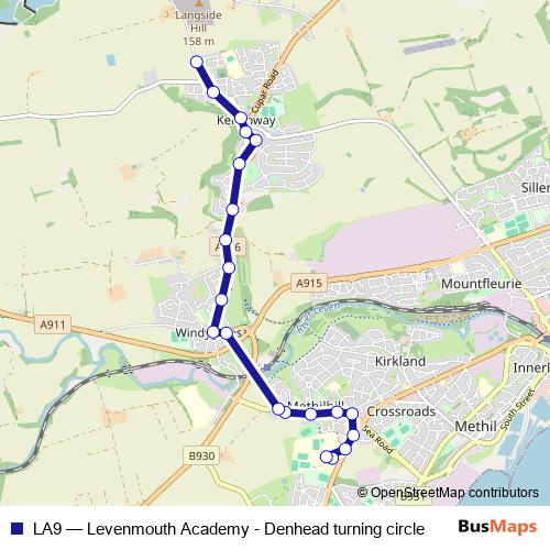 LA9 bus Line Map