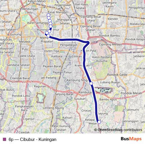 6p bus Line Map
