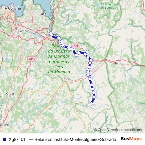 Xg871011 bus Line Map