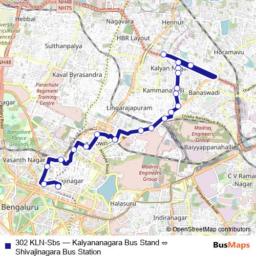 302 KLN-Sbs bus Line Map