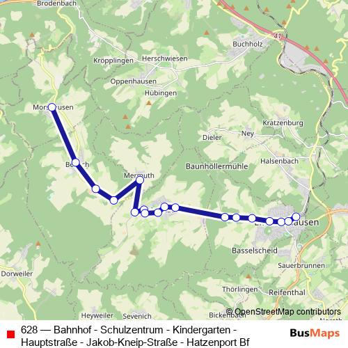 628 bus Line Map