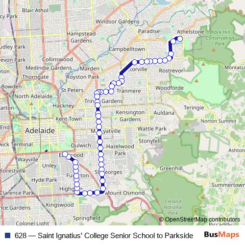 628 bus Line Map