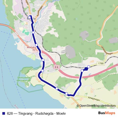 628 bus Line Map