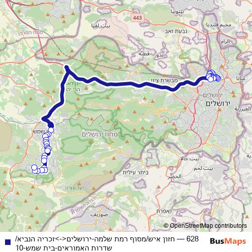 628 bus Line Map