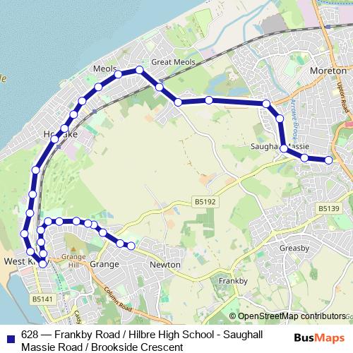 628 bus Line Map