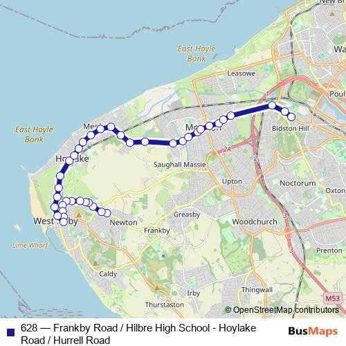 628 bus Line Map