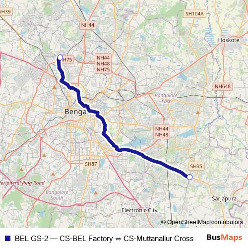 BEL GS-2 bus Line Map