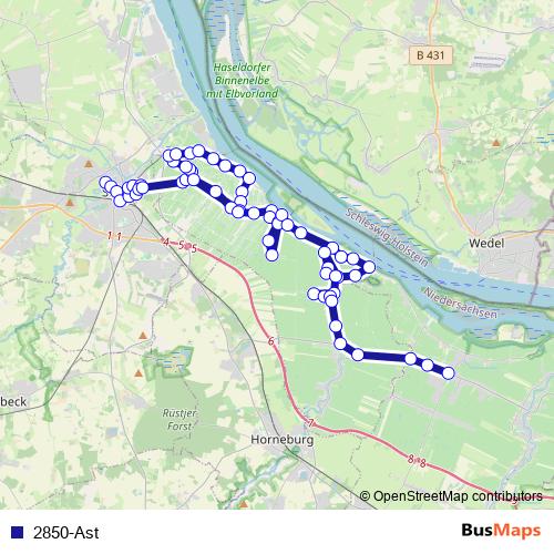 2850-Ast bus Line Map