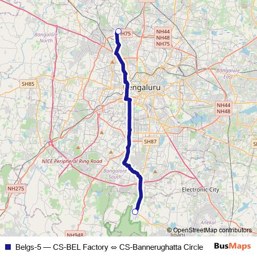Belgs-5 bus Line Map