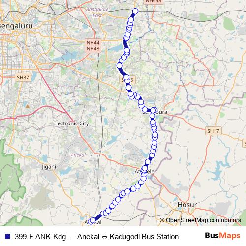 399-F ANK-Kdg bus Line Map