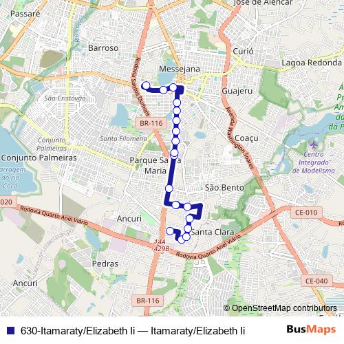 630-Itamaraty/Elizabeth Ii bus Line Map