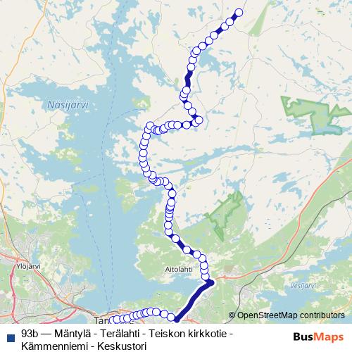 93b bus Line Map