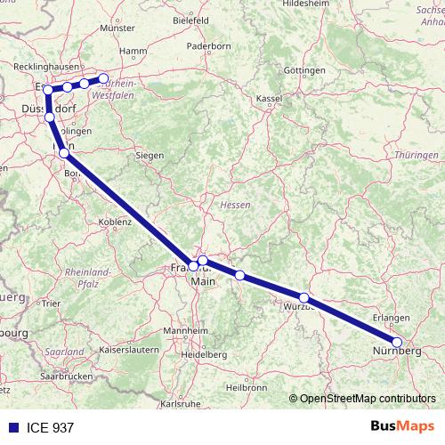 ICE 937 rail Line Map