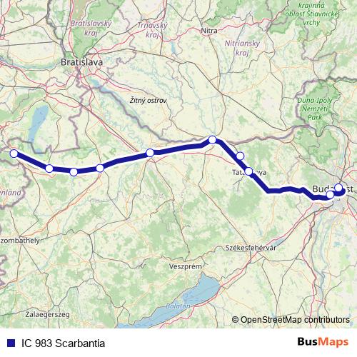 IC 983 Scarbantia rail Line Map