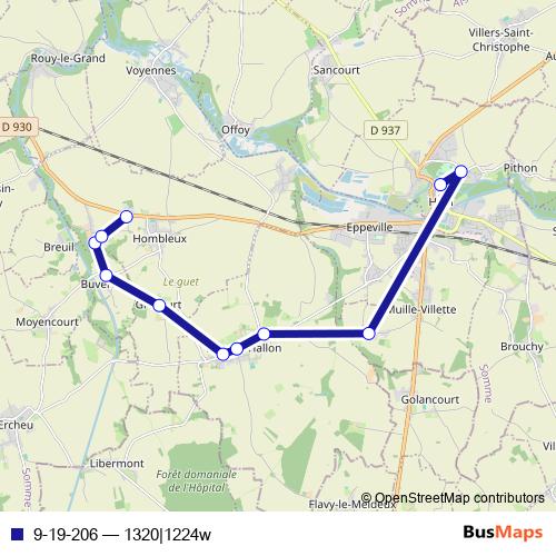 9-19-206 bus Line Map