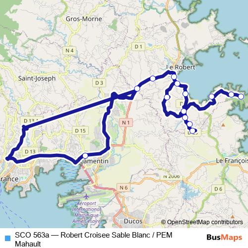 SCO 563a bus Line Map
