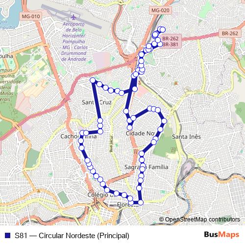 S81 bus Line Map
