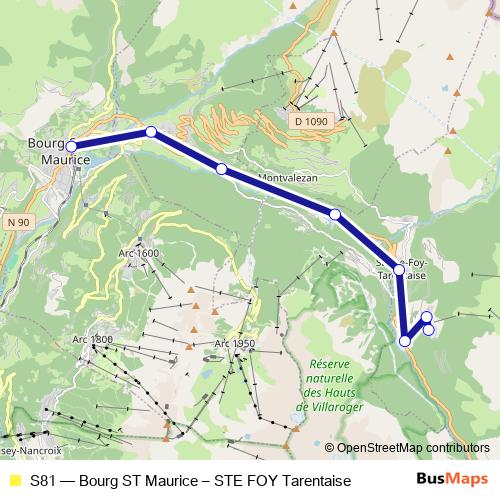 S81 bus Line Map