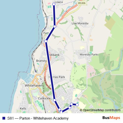 S81 bus Line Map