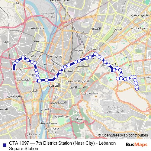 CTA 1097 bus Line Map