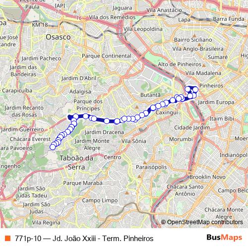 771p-10 bus Line Map