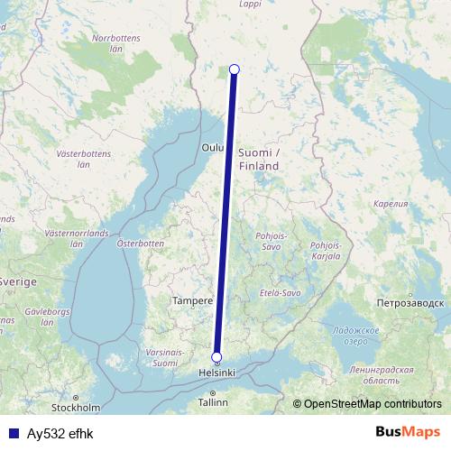 Ay532 efhk air Line Map