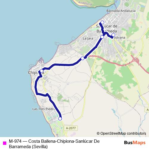 M-974 bus Line Map