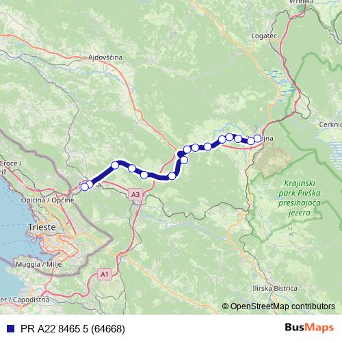 PR A22 8465 5 (64668) bus Line Map