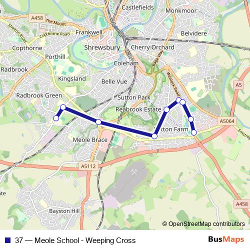 37 bus Line Map