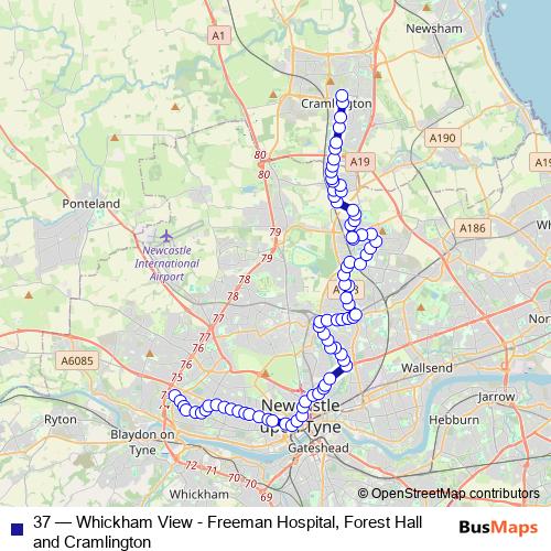 37 bus Line Map