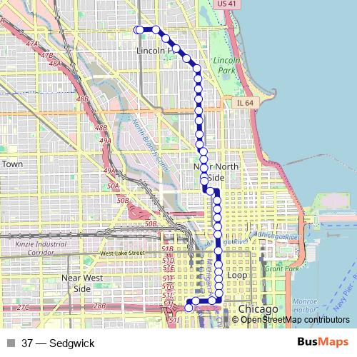 37 bus Line Map