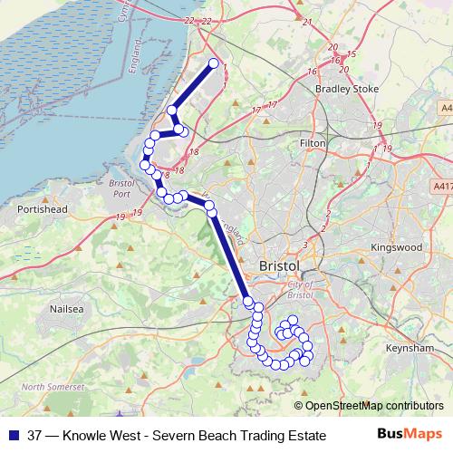 37 bus Line Map