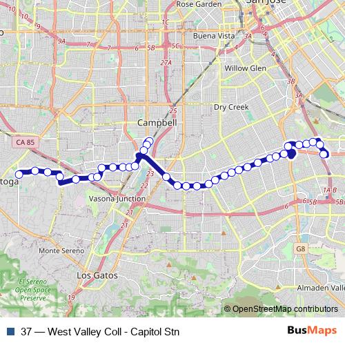 37 bus Line Map