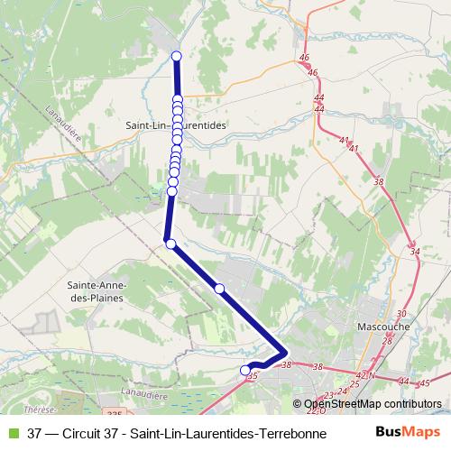 37 bus Line Map