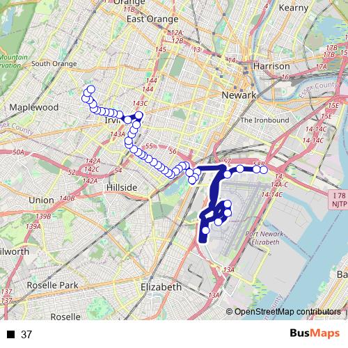 37 bus Line Map