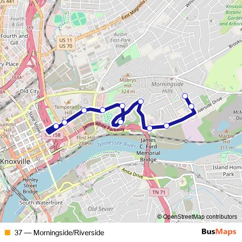 37 bus Line Map