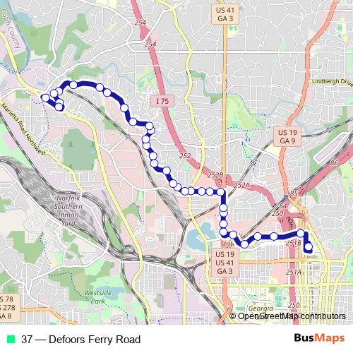 37 bus Line Map